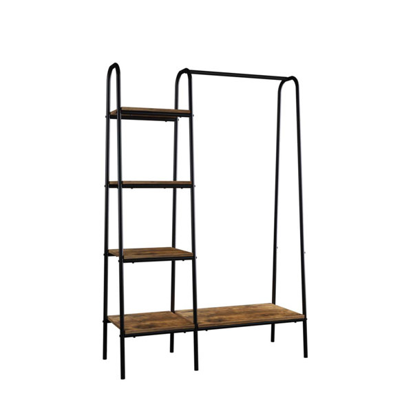 Iris usa metal garment rack with wood discount shelves